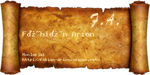 Fábián Arion névjegykártya