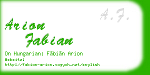 arion fabian business card