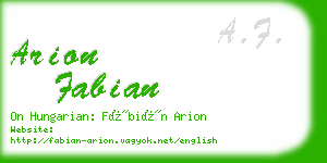 arion fabian business card